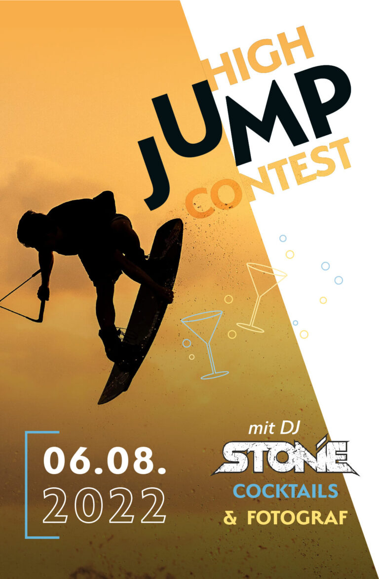 High Jump Contest 2022 Ankündigung mit Wakeboarder im Sprung